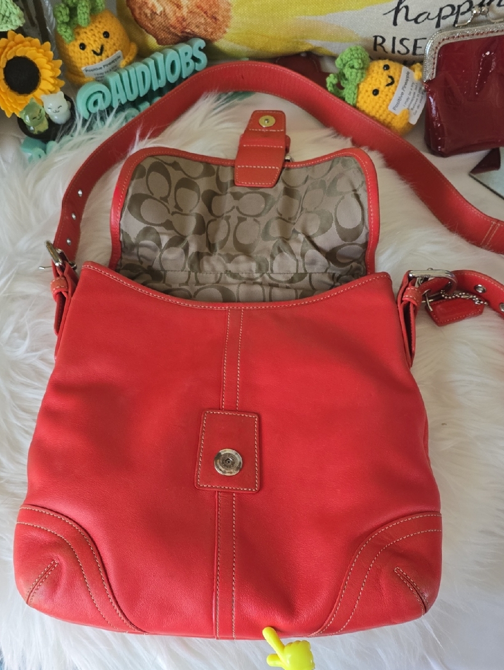 Coach Soho y2k G3S -8480 Orangy RED  Vintage Messenger Style Crossbody - Picture 14 of 16